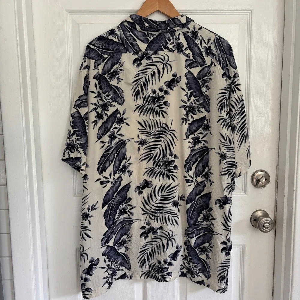Polo Ralph Lauren Clayton Shirt XXL Navy Hawaiian Aloha Tropical Viscose Palm